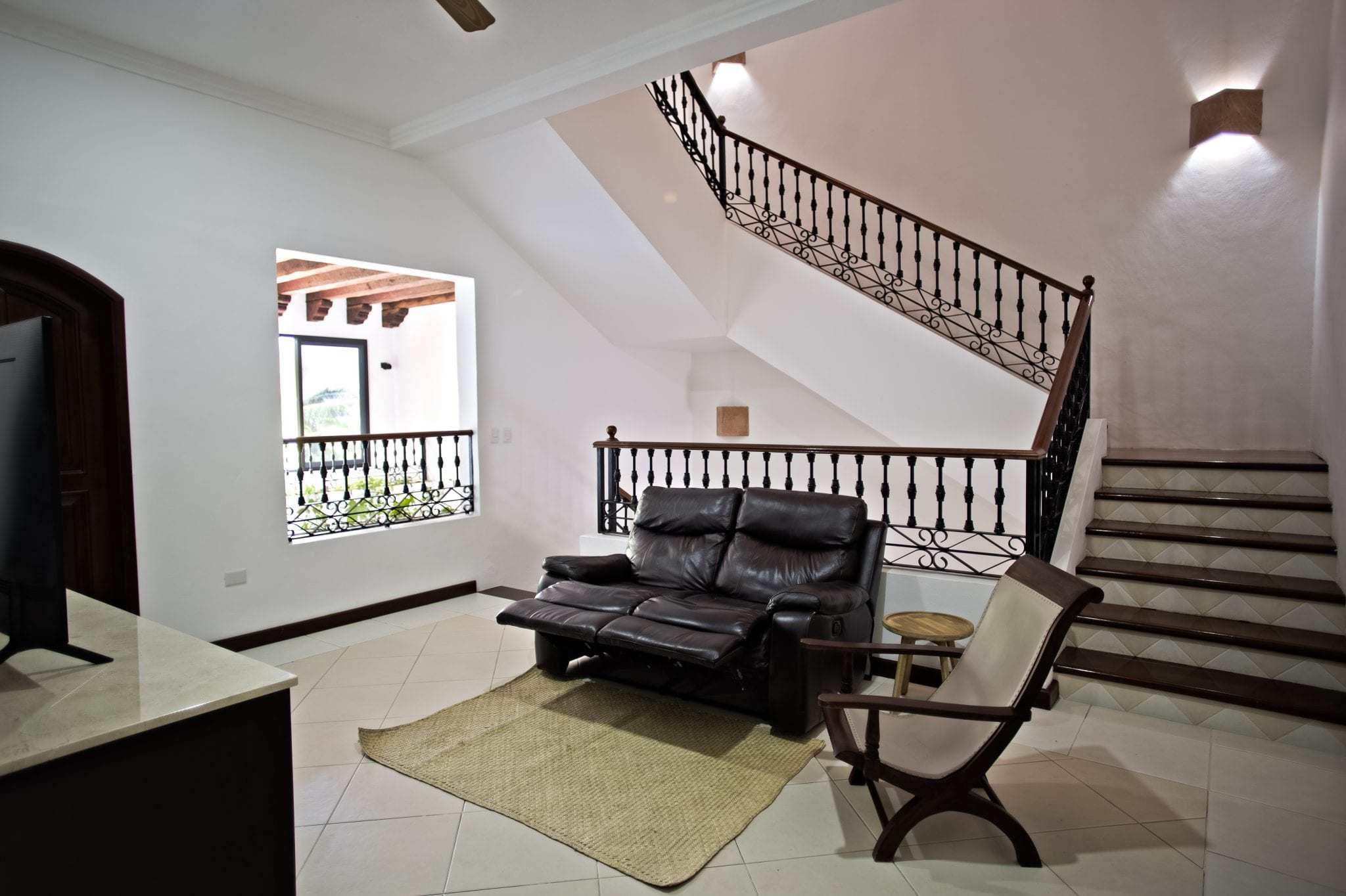 6 BR Mexican Mansion - Interior - Upstairs TV Area